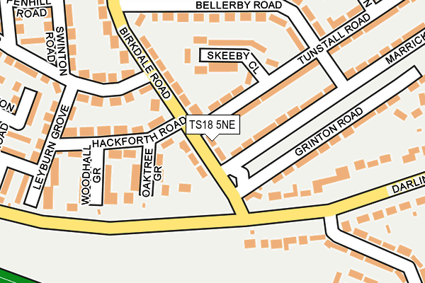 TS18 5NE map - OS OpenMap – Local (Ordnance Survey)