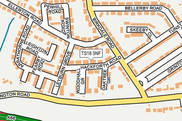 TS18 5NF map - OS OpenMap – Local (Ordnance Survey)