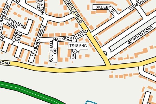 TS18 5NG map - OS OpenMap – Local (Ordnance Survey)