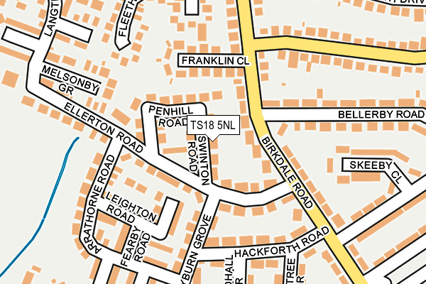 TS18 5NL map - OS OpenMap – Local (Ordnance Survey)
