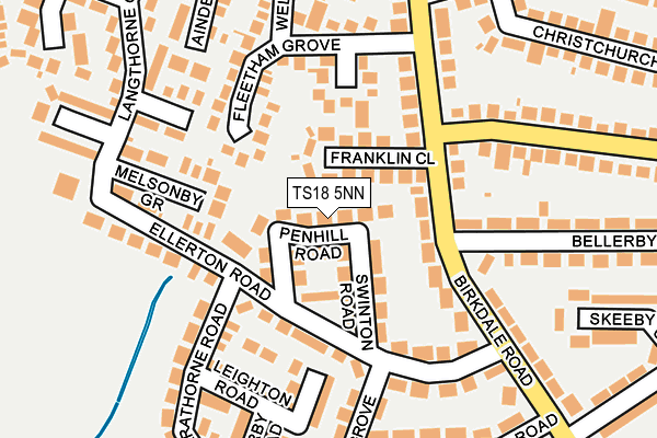 TS18 5NN map - OS OpenMap – Local (Ordnance Survey)