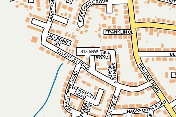 TS18 5NW map - OS OpenMap – Local (Ordnance Survey)