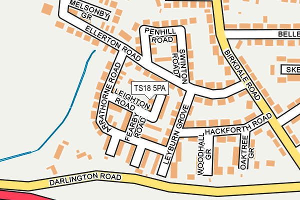 TS18 5PA map - OS OpenMap – Local (Ordnance Survey)