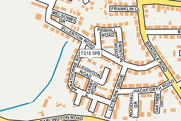 TS18 5PB map - OS OpenMap – Local (Ordnance Survey)