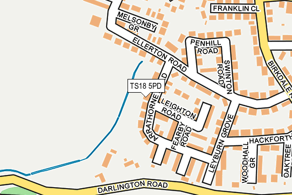 TS18 5PD map - OS OpenMap – Local (Ordnance Survey)