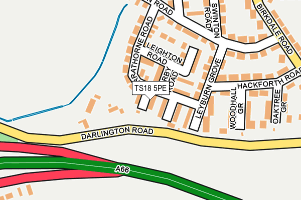 TS18 5PE map - OS OpenMap – Local (Ordnance Survey)