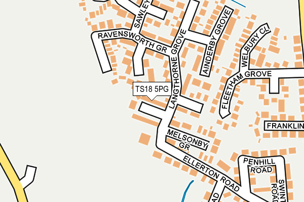 TS18 5PG map - OS OpenMap – Local (Ordnance Survey)