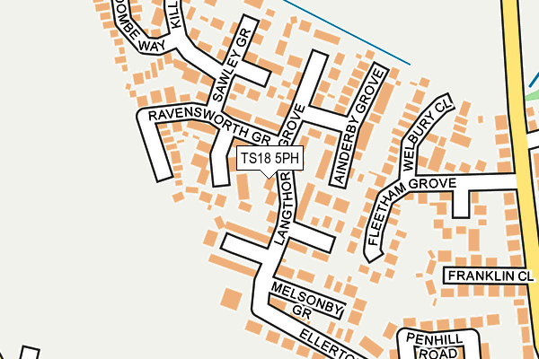 TS18 5PH map - OS OpenMap – Local (Ordnance Survey)