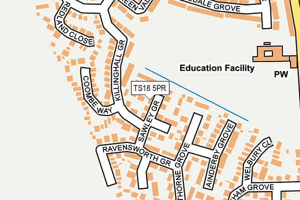 TS18 5PR map - OS OpenMap – Local (Ordnance Survey)