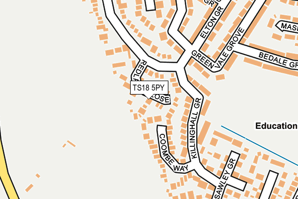 TS18 5PY map - OS OpenMap – Local (Ordnance Survey)