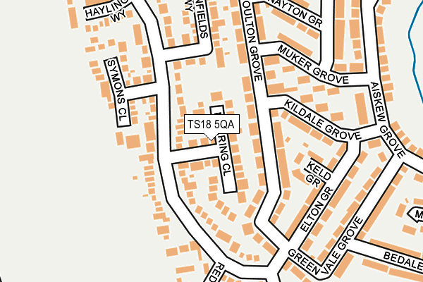 TS18 5QA map - OS OpenMap – Local (Ordnance Survey)