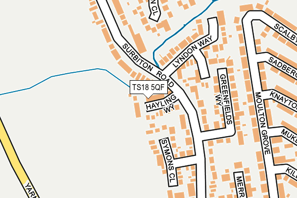 TS18 5QF map - OS OpenMap – Local (Ordnance Survey)