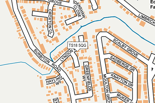 TS18 5QG map - OS OpenMap – Local (Ordnance Survey)