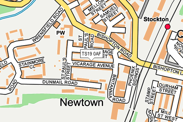 TS19 0AF map - OS OpenMap – Local (Ordnance Survey)