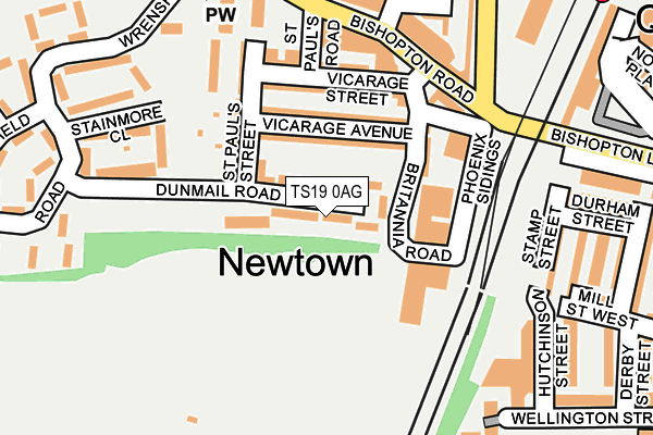 TS19 0AG map - OS OpenMap – Local (Ordnance Survey)