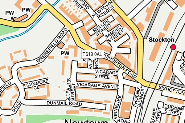 TS19 0AL map - OS OpenMap – Local (Ordnance Survey)