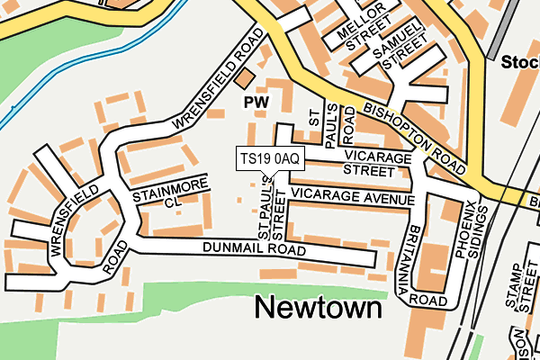 TS19 0AQ map - OS OpenMap – Local (Ordnance Survey)