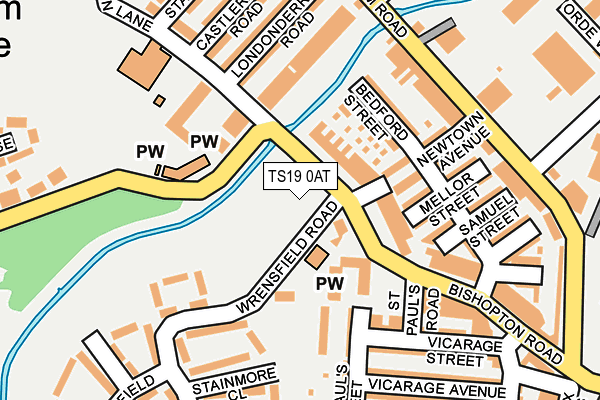 TS19 0AT map - OS OpenMap – Local (Ordnance Survey)