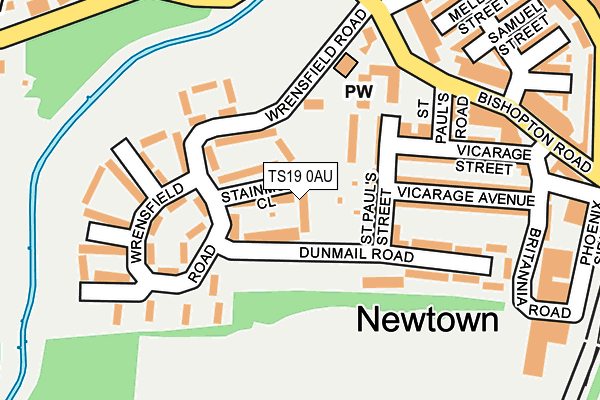 TS19 0AU map - OS OpenMap – Local (Ordnance Survey)