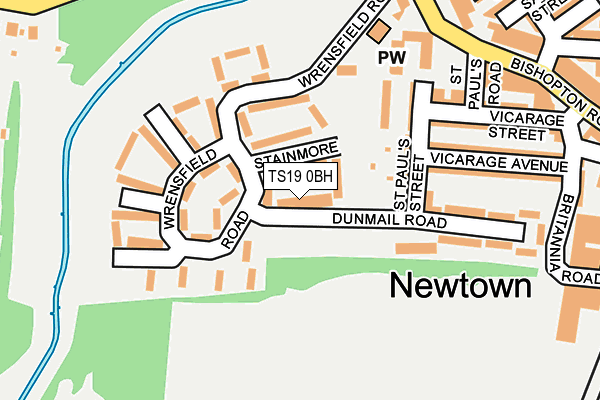 TS19 0BH map - OS OpenMap – Local (Ordnance Survey)