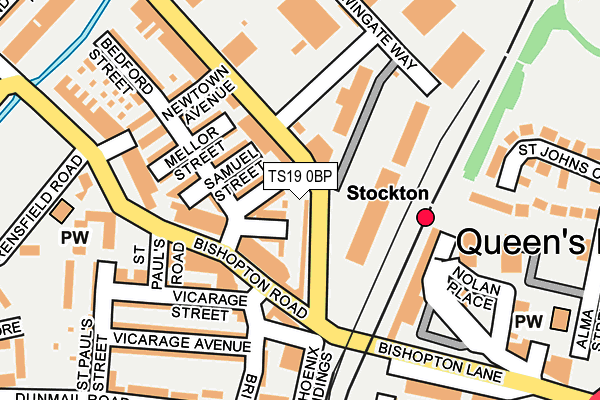 TS19 0BP map - OS OpenMap – Local (Ordnance Survey)