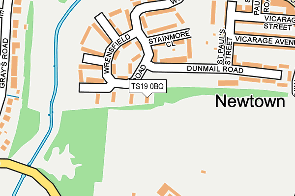 TS19 0BQ map - OS OpenMap – Local (Ordnance Survey)