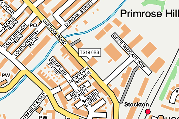 TS19 0BS map - OS OpenMap – Local (Ordnance Survey)