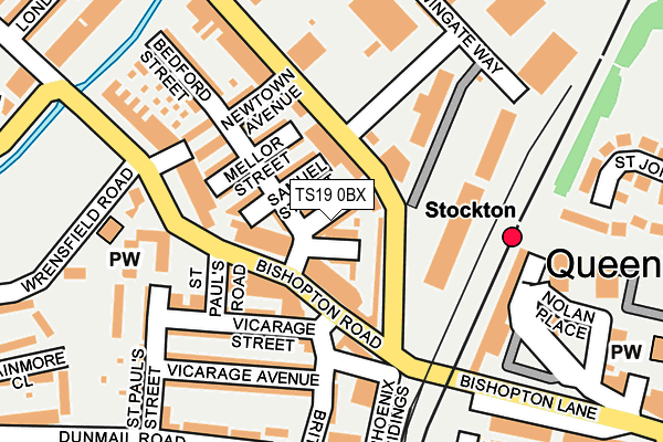 TS19 0BX map - OS OpenMap – Local (Ordnance Survey)