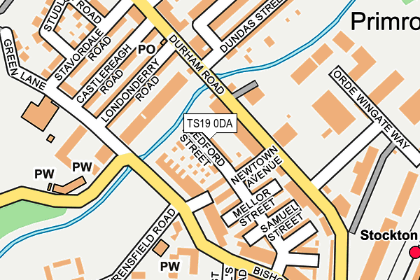 TS19 0DA map - OS OpenMap – Local (Ordnance Survey)