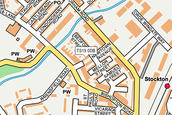 TS19 0DB map - OS OpenMap – Local (Ordnance Survey)