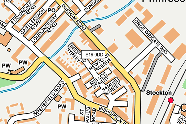 TS19 0DD map - OS OpenMap – Local (Ordnance Survey)