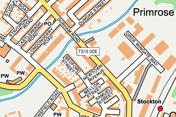 TS19 0DE map - OS OpenMap – Local (Ordnance Survey)