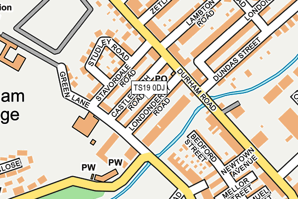 TS19 0DJ map - OS OpenMap – Local (Ordnance Survey)