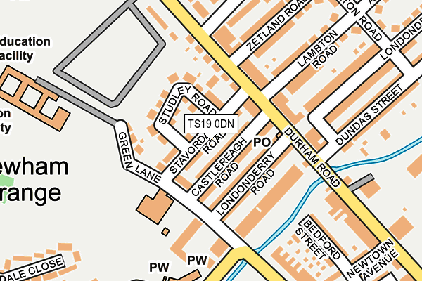 TS19 0DN map - OS OpenMap – Local (Ordnance Survey)
