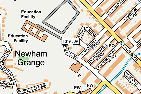 TS19 0DP map - OS OpenMap – Local (Ordnance Survey)