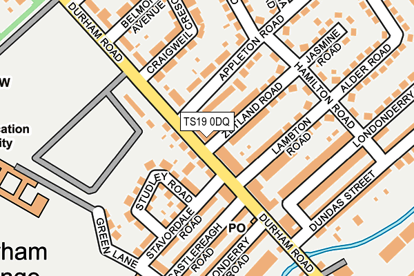 TS19 0DQ map - OS OpenMap – Local (Ordnance Survey)