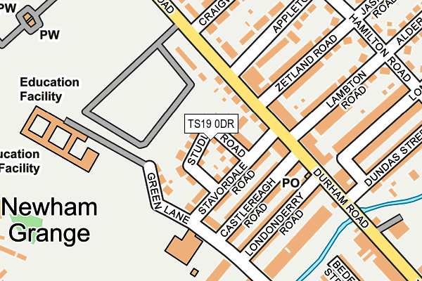 TS19 0DR map - OS OpenMap – Local (Ordnance Survey)