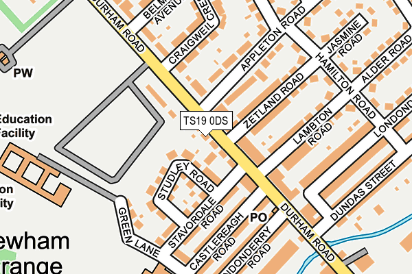 TS19 0DS map - OS OpenMap – Local (Ordnance Survey)