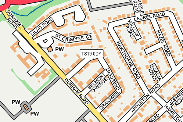 TS19 0DY map - OS OpenMap – Local (Ordnance Survey)