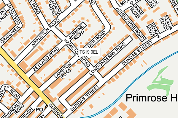 TS19 0EL map - OS OpenMap – Local (Ordnance Survey)