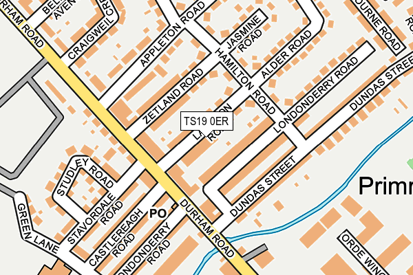 TS19 0ER map - OS OpenMap – Local (Ordnance Survey)