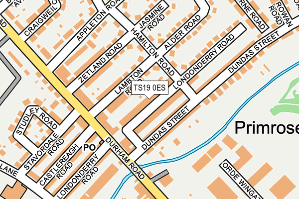 TS19 0ES map - OS OpenMap – Local (Ordnance Survey)