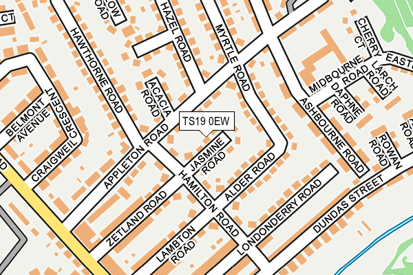 TS19 0EW map - OS OpenMap – Local (Ordnance Survey)