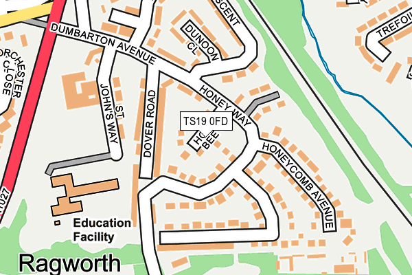 TS19 0FD map - OS OpenMap – Local (Ordnance Survey)