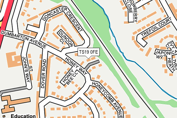 TS19 0FE map - OS OpenMap – Local (Ordnance Survey)