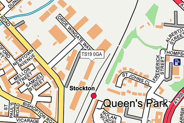 TS19 0GA map - OS OpenMap – Local (Ordnance Survey)