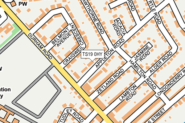 TS19 0HY map - OS OpenMap – Local (Ordnance Survey)