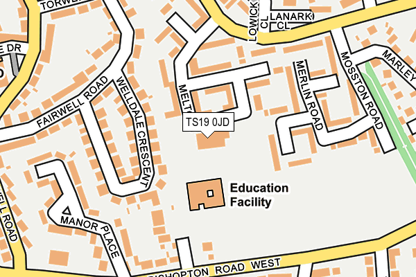 TS19 0JD map - OS OpenMap – Local (Ordnance Survey)