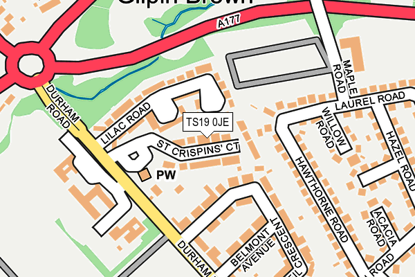 TS19 0JE map - OS OpenMap – Local (Ordnance Survey)