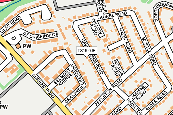 TS19 0JF map - OS OpenMap – Local (Ordnance Survey)